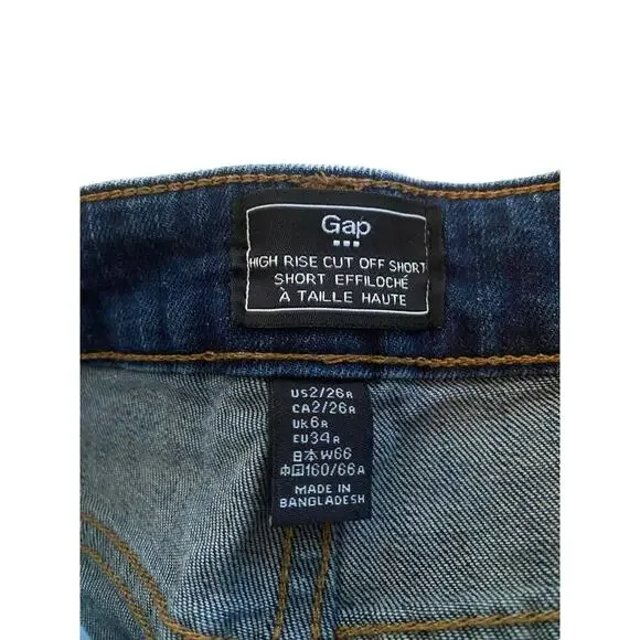 Gap Women's Blue High Rise Cut Off Denim Jeans Shorts Size 2 - Picture 3 of 4